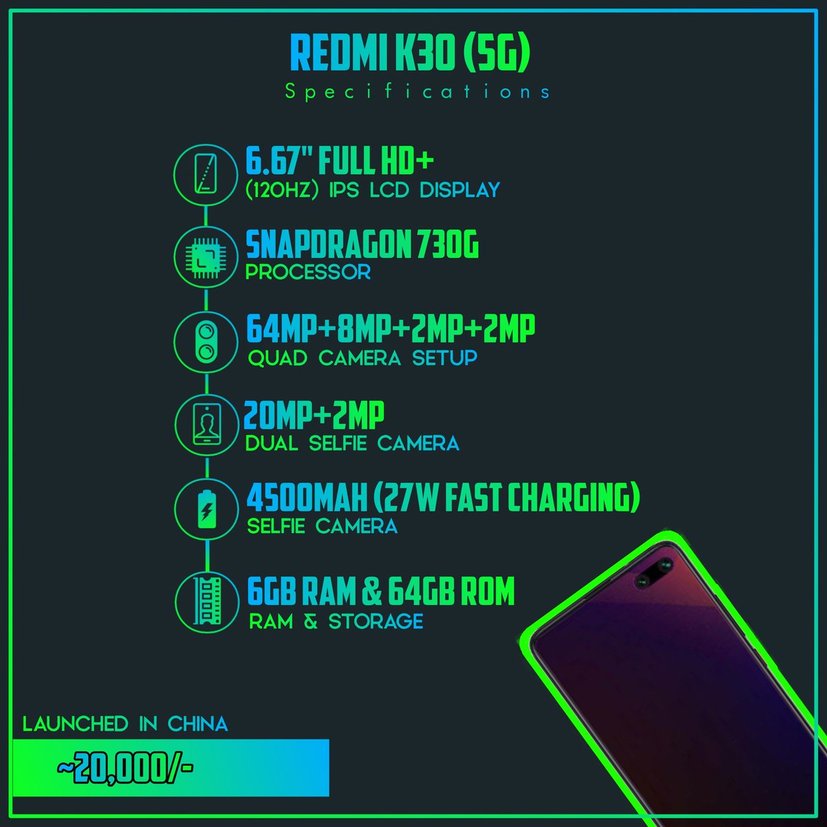 Harshini_Smart's tweet photo. #RedmiK30 Official Specifications by #techharshini
🔱Follow us on Instagram 👉 TechHarshini https://t.co/y5iGrATWbi