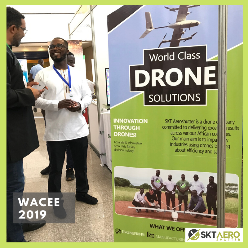 SKTAeroshutter's tweet photo. A flashback to our larger than life presence at the West African Clean Energy &amp; Environment Trade Fair &amp; Conference 2019 . #WACEE2019 
#DronesForDataSolutions https://t.co/Z8k60S1QhM