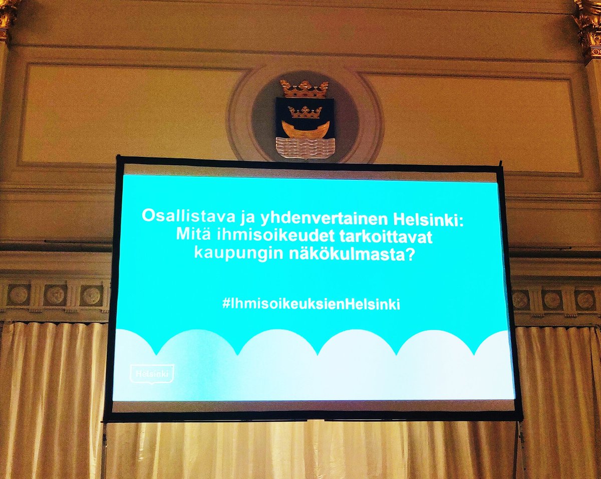 Miten Helsinki omalla kaunpunkisuunnittelullaan ja palveluilaan edistää ihmisoikeuksia. Tästä puhutaan tänään kaupungintalolla ihmisoikeuksien päivänä. #ihmisoikeuksienhelsinki