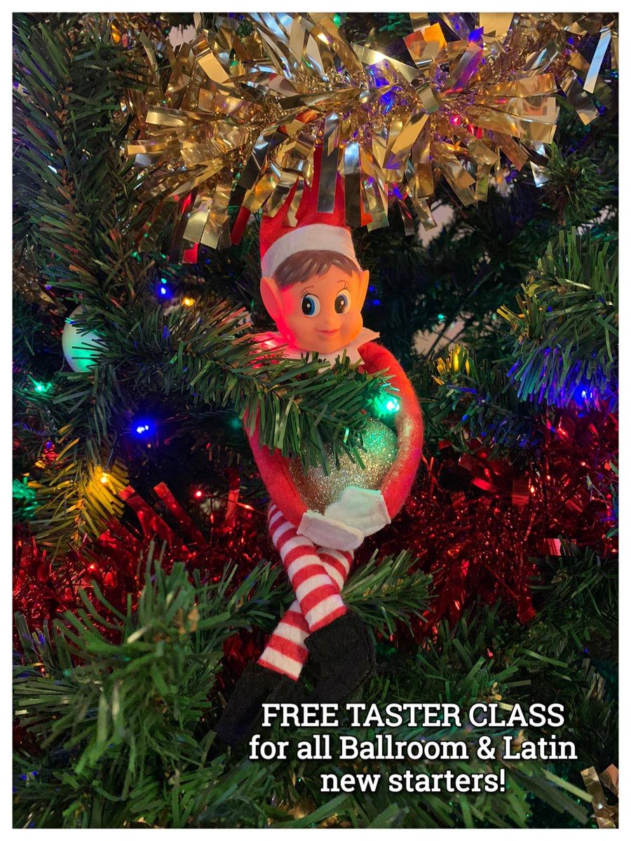 Is that a sneaky little elf hiding in our Christmas tree 👀🎄

We're offering FREE TASTER CLASSES for all new starters to Ballroom &amp; Latin classes, for all ages 🎁

Unsure which class to join❓ Check out our online timetable or drop us a message ☃️

#strictly #dance #christmas
