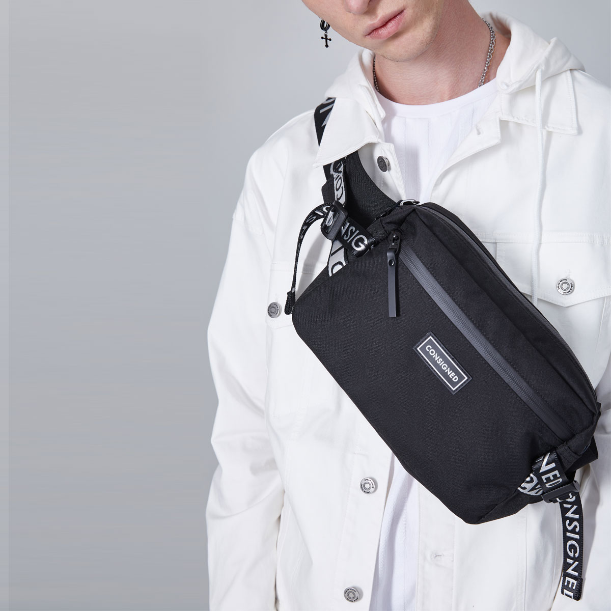 theconsigned's tweet image. Everything looks better in black and white. The Morgan Crossbody is the ideal accessory for when on the go - with multiple storage compartments, and constructed from core 400D nylon, this durable style is made for the streets. #Consigned #WeareTheConsigned