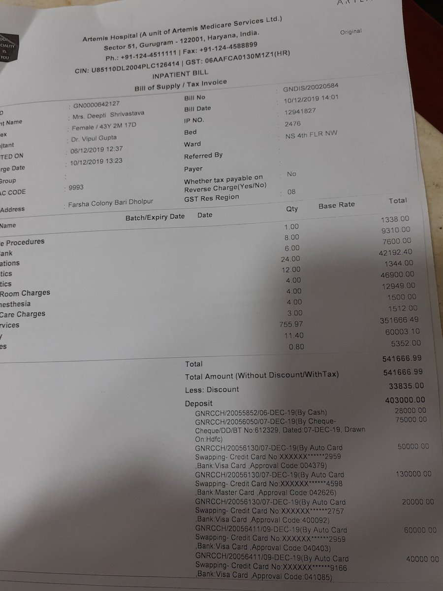 RMS4211's tweet photo. 4 lac bill, despite patient died because of their mistakes, immediate action needed. https://t.co/VPfTSfohLg