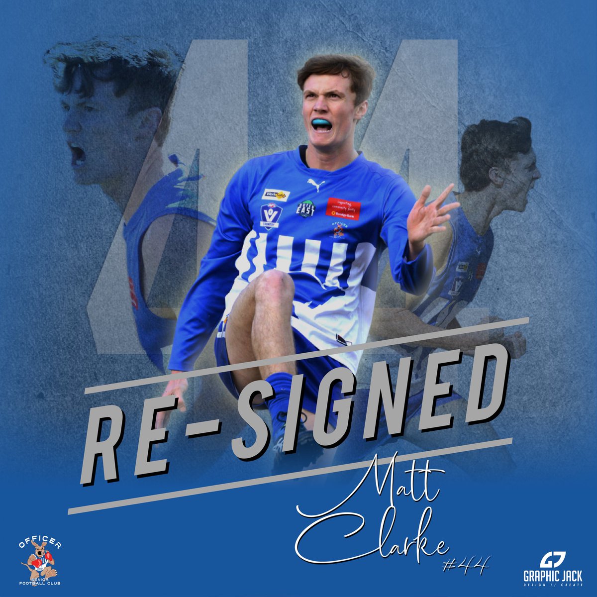 RE-SIGNING ANNOUNCEMENT

With 38 goals from 16 outings the Skip lead by example in 2019. 

Featuring in the @AFL_OE Team of the Year, Matt also lead us to our first finals win in 15 years. 

We are excited to announce that Matt Clarke will be going around again in season 2020.
