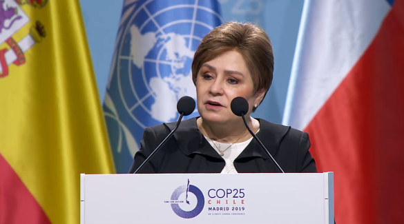 UNFCCC's tweet photo. @AlejandroSanz @Teresaribera .@UNFCCC Head @PEspinosaC to Ministers at #COP25: "The window of opportunity is closing now. On both a professional and personal level, my message to you is this: We need your decisions. We need your leadership. We are out of time." #TimeForAction https://t.co/dMjzFirUUH