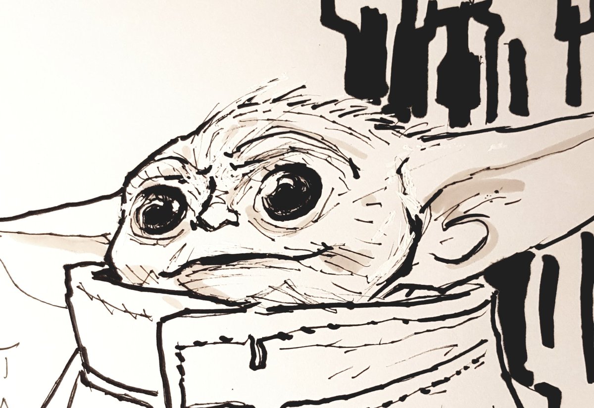 stefanobabini1's tweet photo. #BabyYoda #fanart #theMandalorian #StarWars #sketch #art #Disney #WIP #detail #Jedy #draw #waterprooffelter https://t.co/biRyqoGfyp