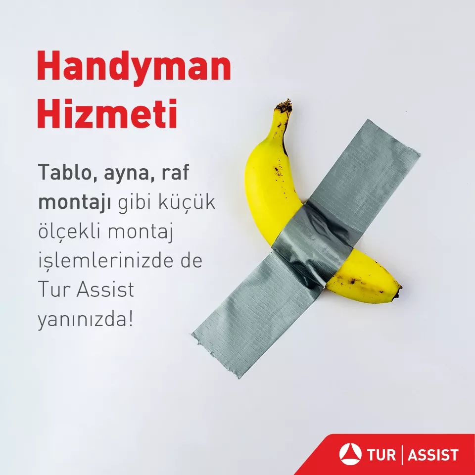 Handyman hizmetimiz ile montaj işlemlerinizi sanata çeviriyoruz.
#MaurizioCattelan #Comedian