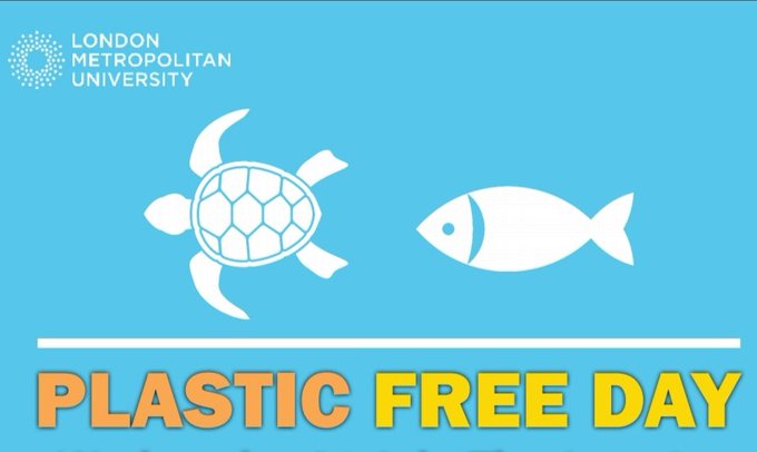 GreenLondonMet's tweet photo. It's Plastic Free Day today at The Junction and The Atrium @LondonMetUni ! Join our Catering Team to find out how we are reducing single use plastics in the University canteens! #plasticfree #SingleUsePlastic #Awareness #catering #TuesdayMotivation 
@LondonMetNews @LondonMetSU https://t.co/DDqNAwfLCq