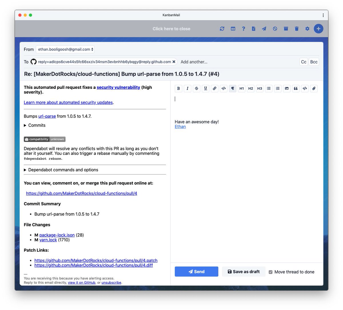 New email editor design for KanbanMail! 😍