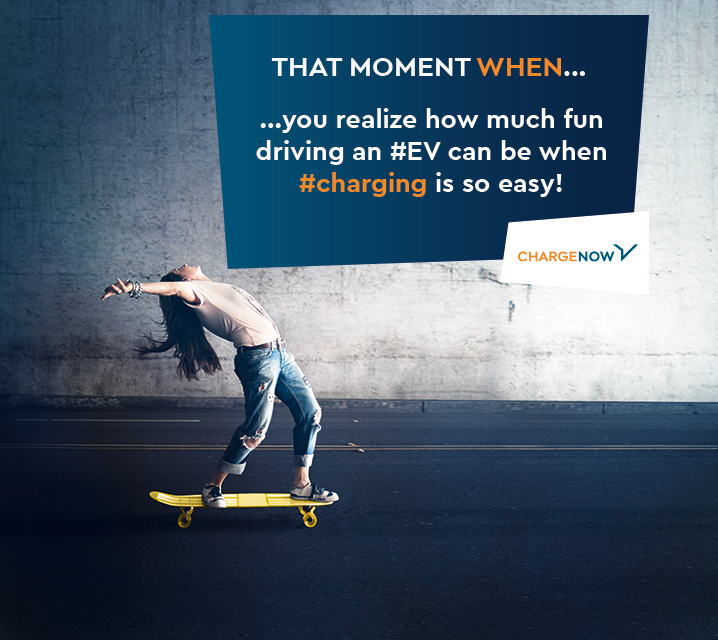 That moment when … you realize how much fun #driving an #EV is when you can #charge easily with CHARGE NOW.