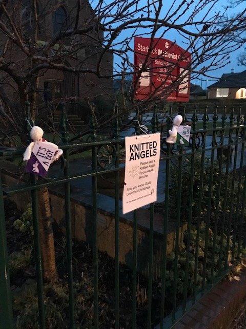 The #StarbeckAngels have arrived this morning! Take a look at the High Street railings as you pass and please take one for your tree. <a href="/HgateAdvertiser/">Harrogate Advertiser</a> <a href="/starbeckinbloom/">Starbeck In Bloom</a> <a href="/batshgte/">Brigades @ Starbeck</a> <a href="/starbeckchurch/">St Andrew's Church, Starbeck, Harrogate</a> @StrayFM <a href="/harrogatebus/">The Harrogate Bus Company</a> <a href="/LDCHarrogate/">Life Destiny Church</a> <a href="/StarbeckMission/">Starbeck Mission Church</a> <a href="/NiddValleyYP/">NVC Young People</a> @NiddValley