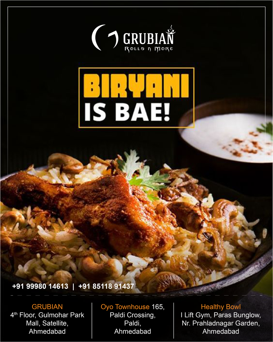 Grubian3's tweet photo. Stuffed with your favourite ingredients, this delicacy never ceases to amaze people's mind. Visit Grubian for delicious Chicken Biryani today!
.
.
.
#chickenbiryani #biryani #chicken #onions #rice #Easydinner #familyfavorite #chickendinner #chickenrecipe #grubianrolls_n_more https://t.co/m8EanHrg6E