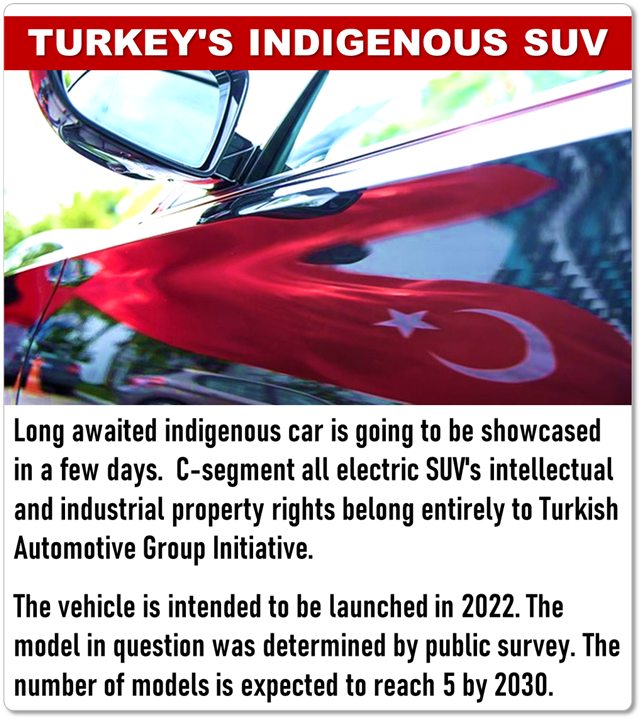 elcsakarya's tweet photo. #Turkey's long awaited indigenous car is going to be showcased in a few days.  C-segment all electric SUV's intellectual and industrial property rights belong entirely to Turkey's Automotive Group Initiative and the test drive will be done by #Erdogan himself. https://t.co/INy4JrVU76