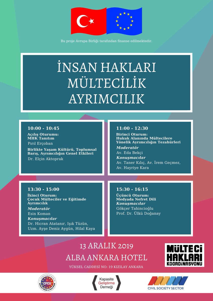 "İnsan Hakları-Mültecilik-Ayrımcılık"

Herkesi bekliyoruz.
<a href="/multeci_haklar/">Mülteci Hakları Koordinasyonu</a> 

<a href="/MulteciDer/">Mültecilerle Dayanışma Derneği (MülteciDer)</a> <a href="/KaosGL/">KaosGL.org</a> <a href="/hydturkiye/">Yurttaşlık Derneği</a> @ihd_genelmerkez <a href="/rightsagenda/">HumanRightsLawCentre</a>
