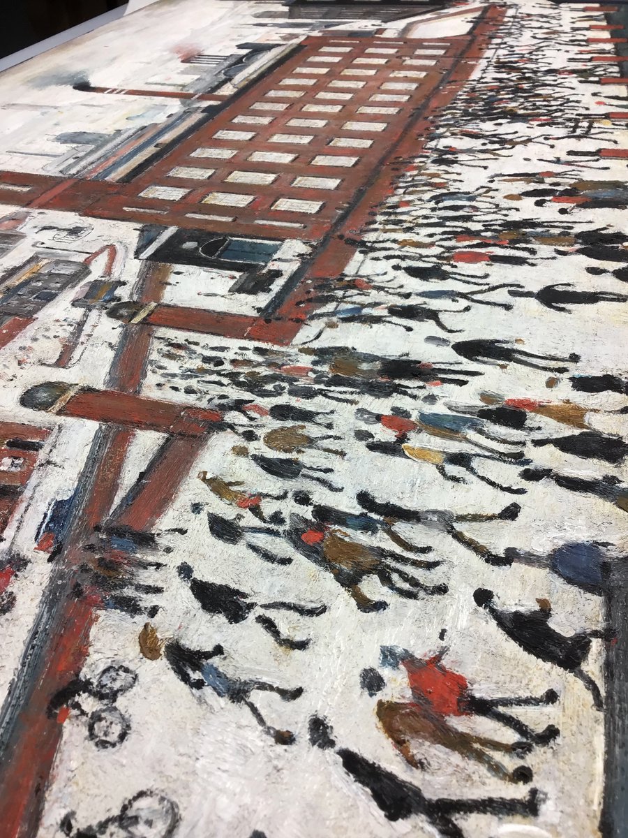 PaintConserv's tweet photo. #BehindtheScenes view of the #conservationstudio @WhitworthArt I have had our #lowry 'Industrial Scene' painting out of its frame, being prepared for display in our upcoming exhibition Standardisation and Deviation: The Whitworth Story, OPENING DECEMBER 12 https://t.co/BtlMudcmZQ