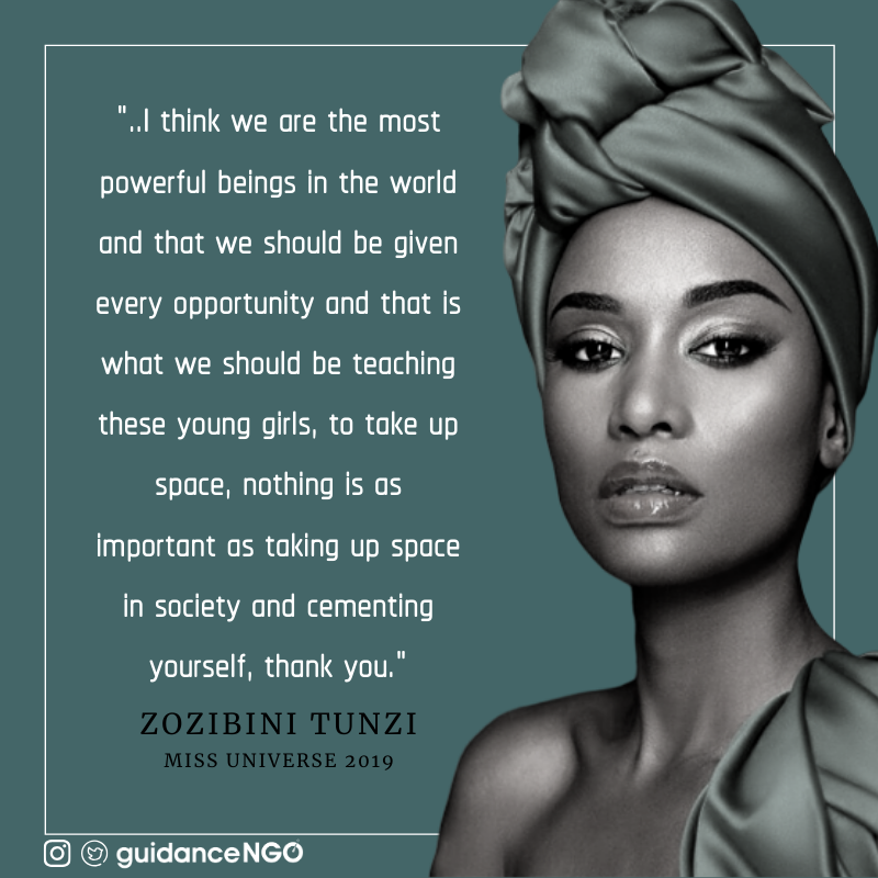 GuidanceNgo's tweet photo. Congratulations to Zozibini Tunzi for winning Miss Universe 2019. Thank you for being one of the catalysts who aims to change the landscape of beauty pageants to one responsive to social needs. 

Follow us on Instagram and Facebook @guidancengo. https://t.co/Lg3MIjYX7r