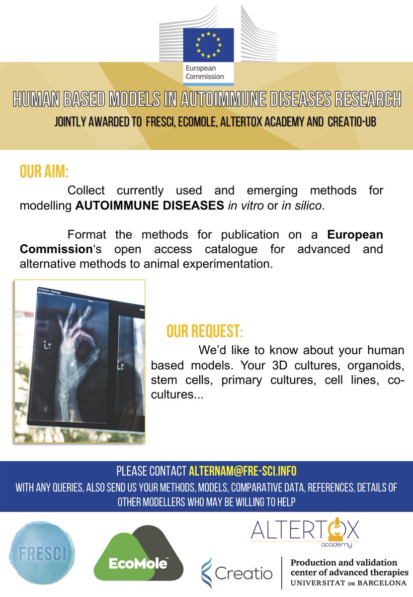 FRE_SCI's tweet photo. Send us your publication about #human based experimental models! #Stemcell #invitro #organoid #spheroid #organotypic #MPS #organ #biopsy #DNA #assay #test #organonchip #OoC #cell #exvivo #microfluidics #3D #insilico #alternativemethod #coculture #autoimmune #disease #Biomed https://t.co/8jjT1xHbJ3