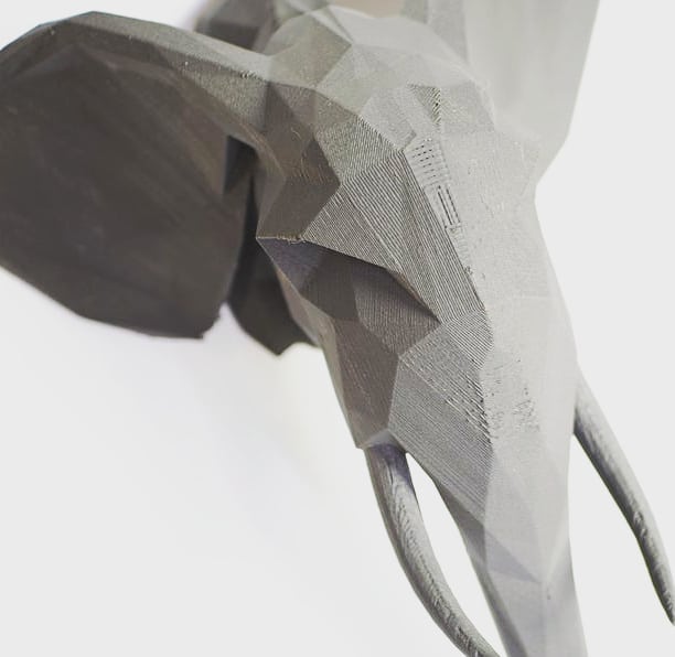 Geometric elephant. 3D printed in recycled plastic!
A stylish and contemporary piece of wall art designed in-house to compliment a modern or mid century setting, or to contrast with more traditional interior design.
#3dprintshop #elephant #etsyshop #design #interiordesign