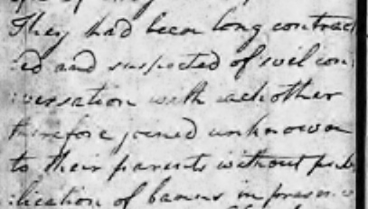 WestmeathRoots's tweet photo. An interesting extract from a parish marriage register "suspected of evil conversation.....therefore joined unknown to their parents" Thankfully times have changed in Ireland. #parishregister #marriagerecord https://t.co/DWeLEcEw70