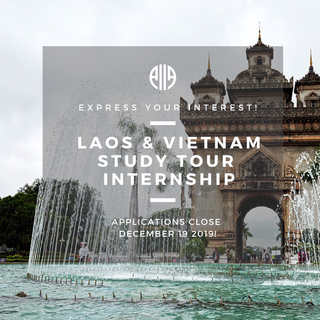 Applications are now open for an intern for a Study Tour to Laos and Vietnam in March/April 2020! If you are interested in organising and participating in a cultural and educational experience overseas then this is a position for you! See internationalaffairs.org.au/victoria/be-in… for more info!
