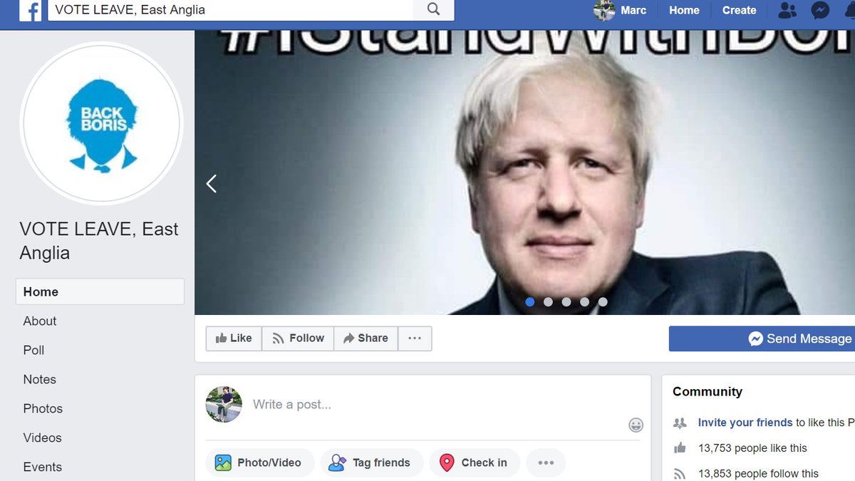 11/ Important update:  @roobinzuk got in touch to show that a post completing the narrative arc of the "hospital floor fake" was posted in the FB group "Vote Leave, East Anglia", a pro-Boris group with 13,500 likes. It was posted by the group administrator. Group links to