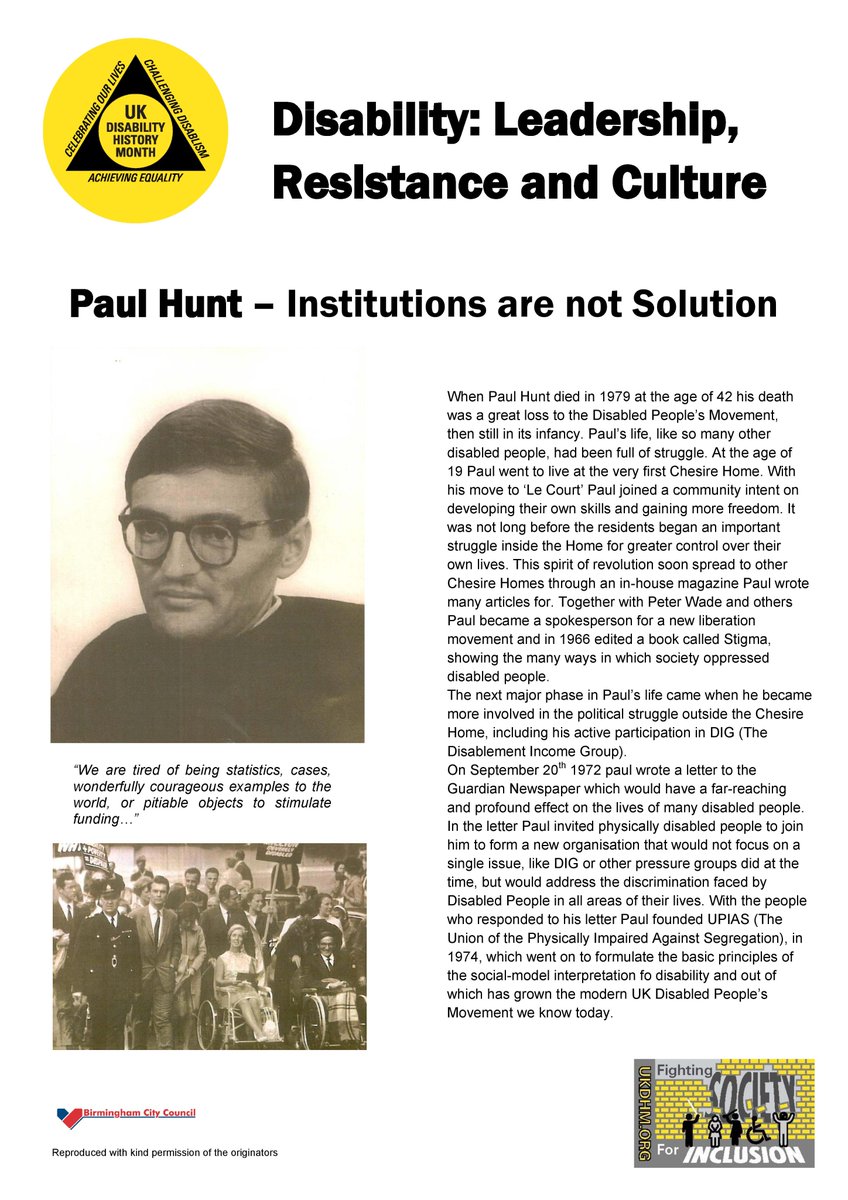 Disability: Leadership, Resistance and Culture posters! ukdhm.org/merchandise/