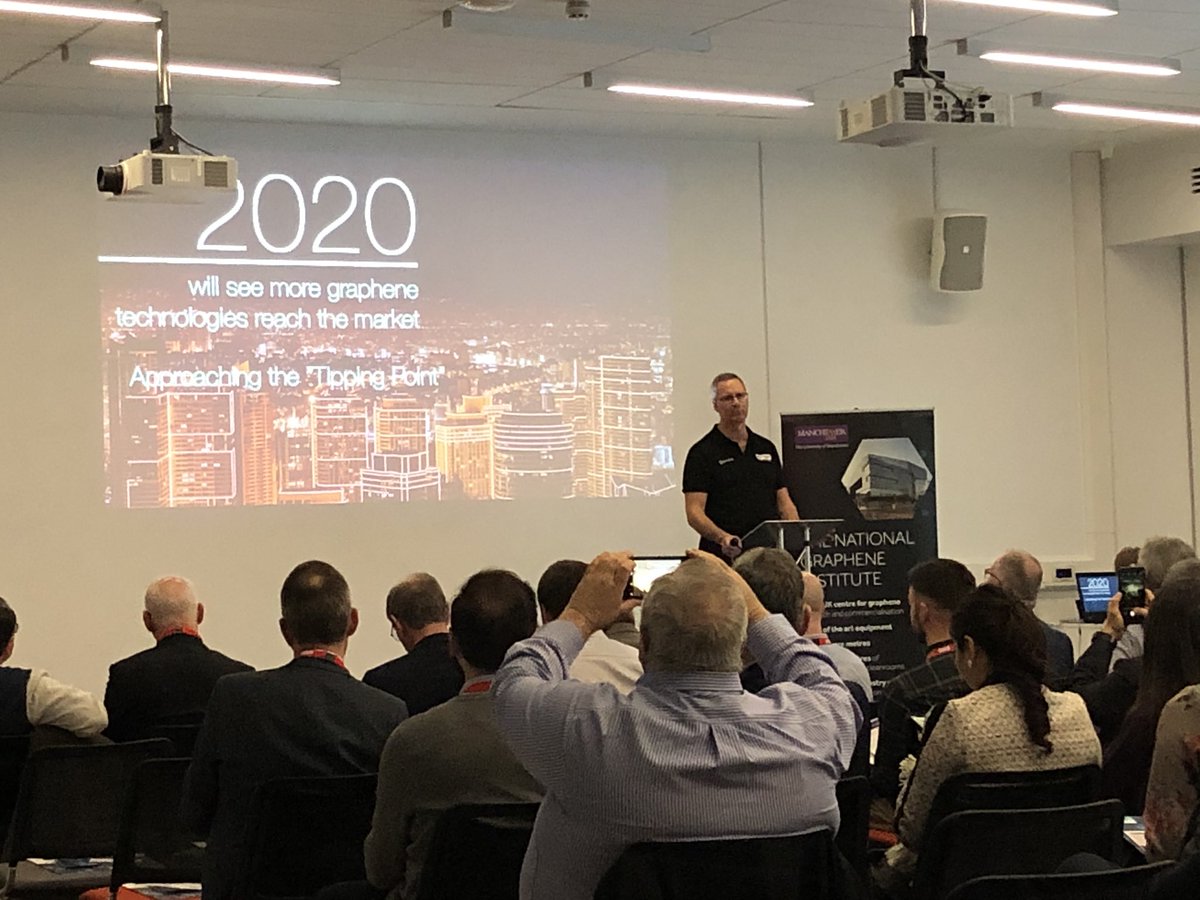 DrCraigDawson (@drcraigdawson1) on Twitter photo Our own <a href="/JamesHBaker1/">James H Baker</a> explaining that #Graphene is at the tipping point of large scale commercial uptake #GIS2019 <a href="/UoMGraphene/">The University of Manchester Graphene</a> #GEIC Our own <a href="/JamesHBaker1/">James H Baker</a> explaining that #Graphene is at the tipping point of large scale commercial uptake #GIS2019 <a href="/UoMGraphene/">The University of Manchester Graphene</a> #GEIC