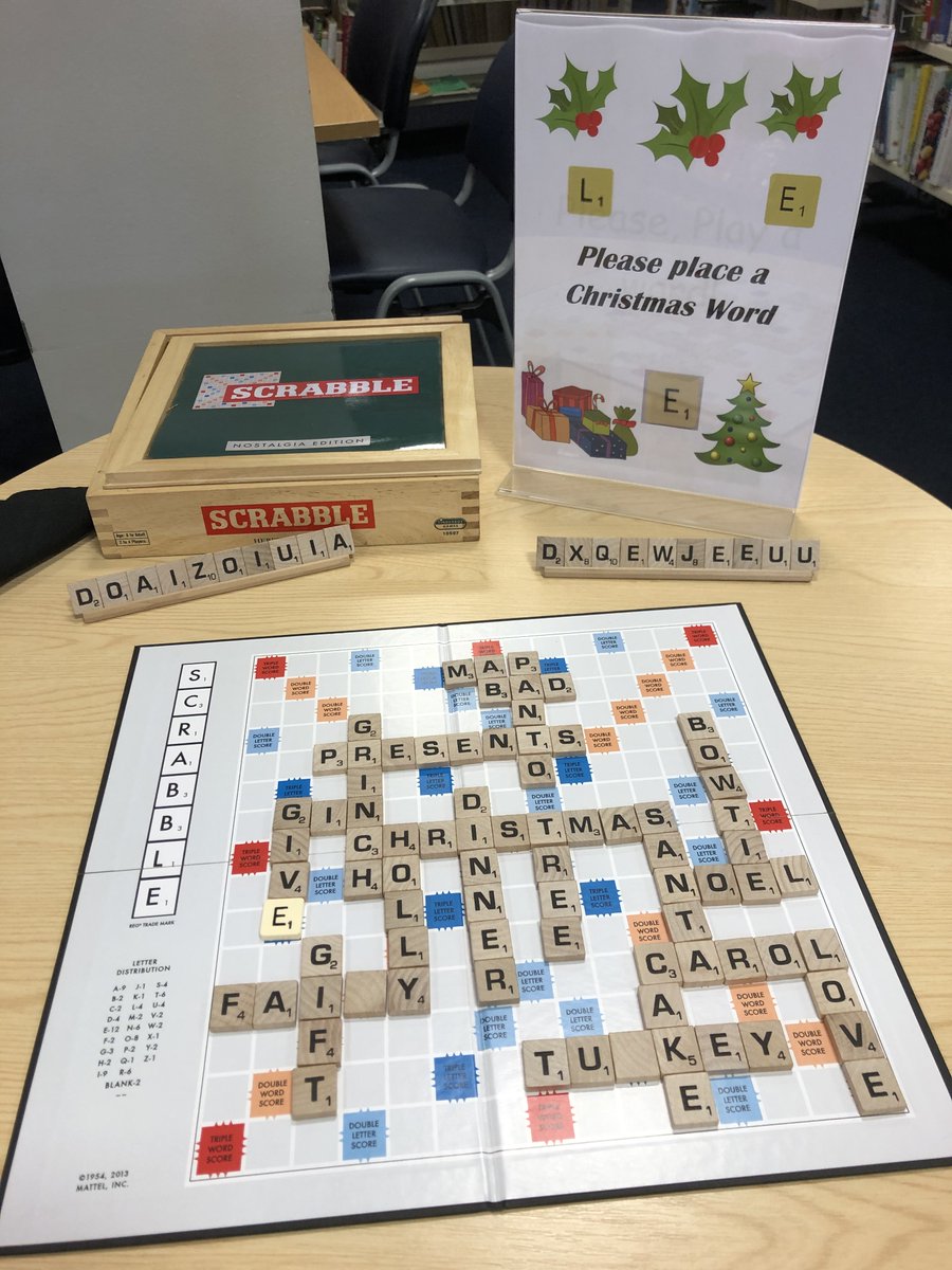 Bucks_Libraries's tweet image. Come to #GerrardsCrossLibrary and see if you can improve on our #Christmas Scrabble! Pop in and try your hand, it&apos;s not as easy as you might think! Check our opening hours here: ow.ly/ctcS50xug9C  JLM