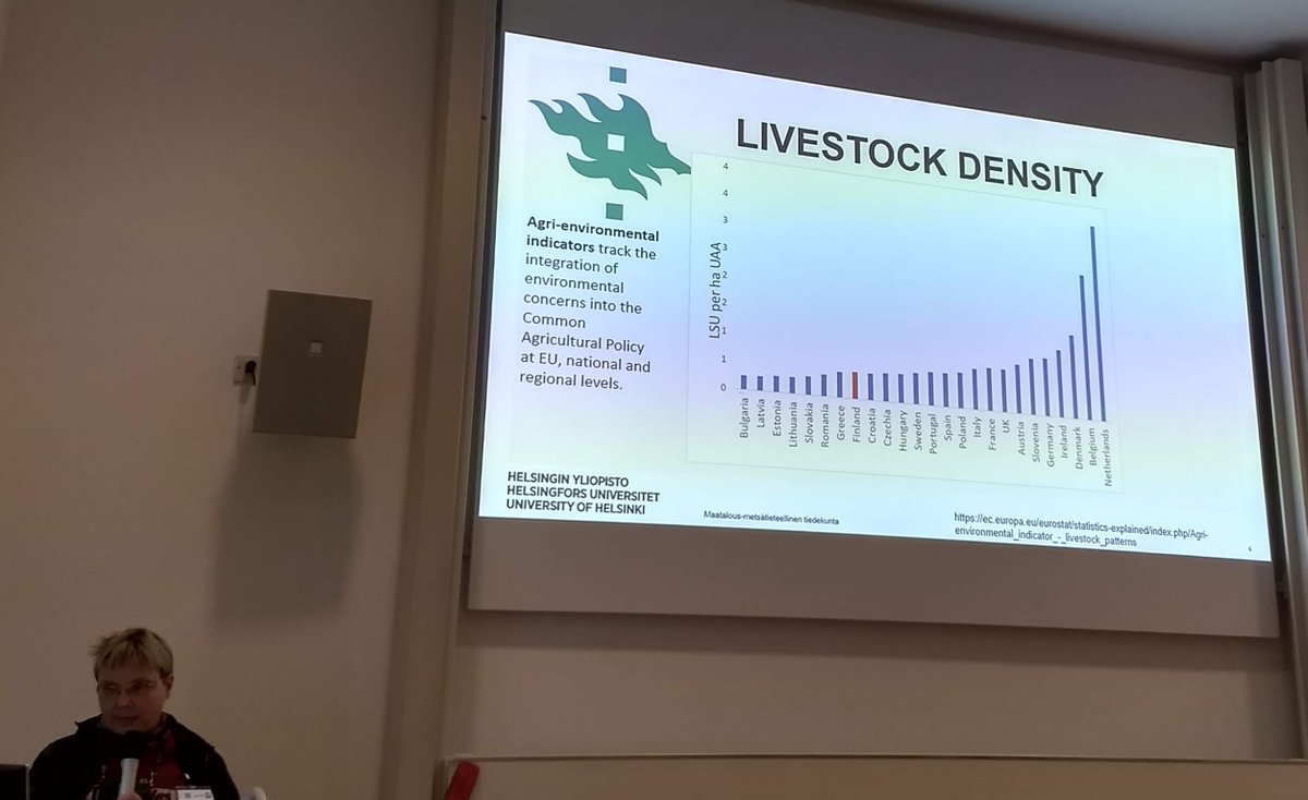 htuomisto's tweet photo. Marja Roitto from @futuresustfoods (University of Helsinki) presents some results of the #kilpa2020 -project related to comparison of environmental impacts of livestock production in different European contries at #Oxleap19 https://t.co/XDE7vb9xhC