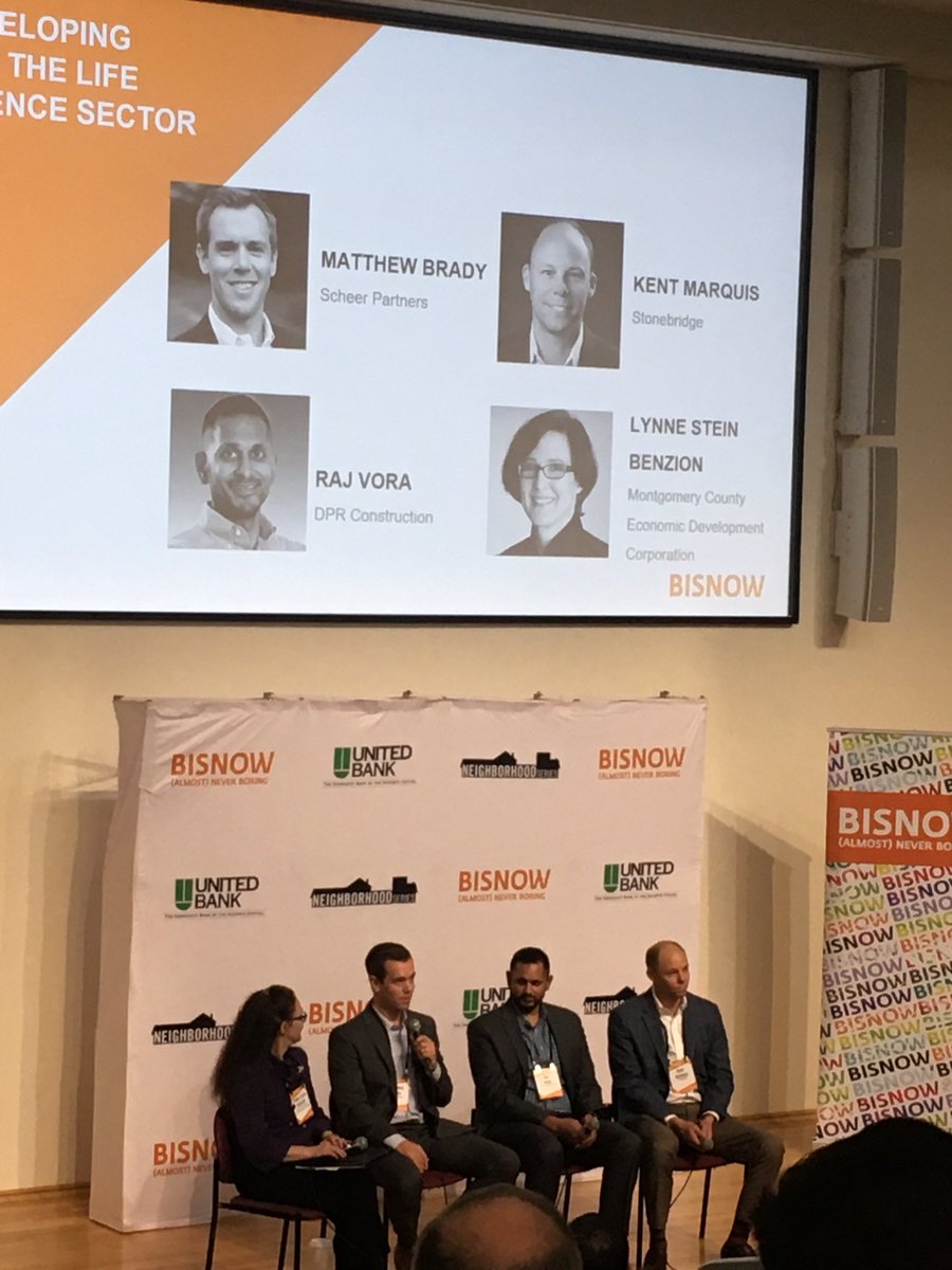 think_moco's tweet photo. We’re happy to moderate today’s ⁦@Bisnow⁩ panel on #lifesciences development along the #I-270Corridor...and beyond. ⁦@ScheerPartners⁩ #BethesdaBio ⁦@DPRConstruction⁩ #Urbanbio https://t.co/EiLzJcm0ro