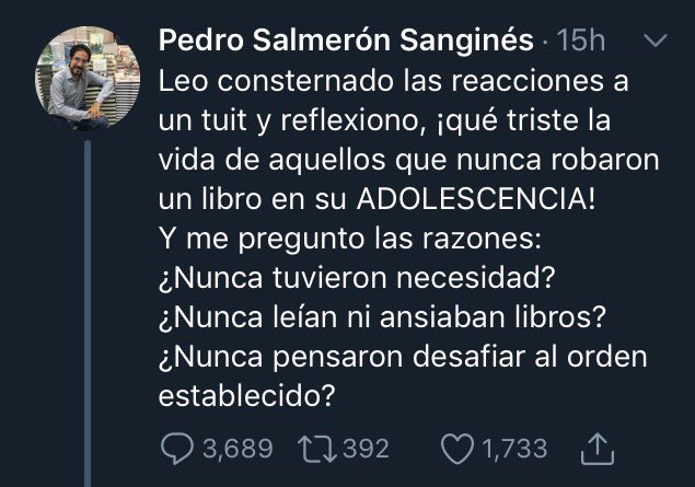 CarlosTorresF_'s tweet photo. Hola @HistoriaPedro, esto decía usted e 2016 cuando le robaron un Chevy. En su lógica de diciembre 2019, es muy triste la vida de quien NO se roba algo, un coche o un libro por ejemplo. 

Que tenga buen día. https://t.co/TTr6OPhJXn