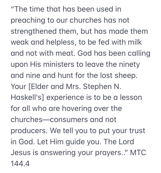 TheEphesusModel's tweet photo. Sis. White had much to say to hovering ministers, those pastors who micro-manage their congregations rather than evangelize their communities. It’s time to reach out! #evangelism #SOP https://t.co/t8k9iN5XyU