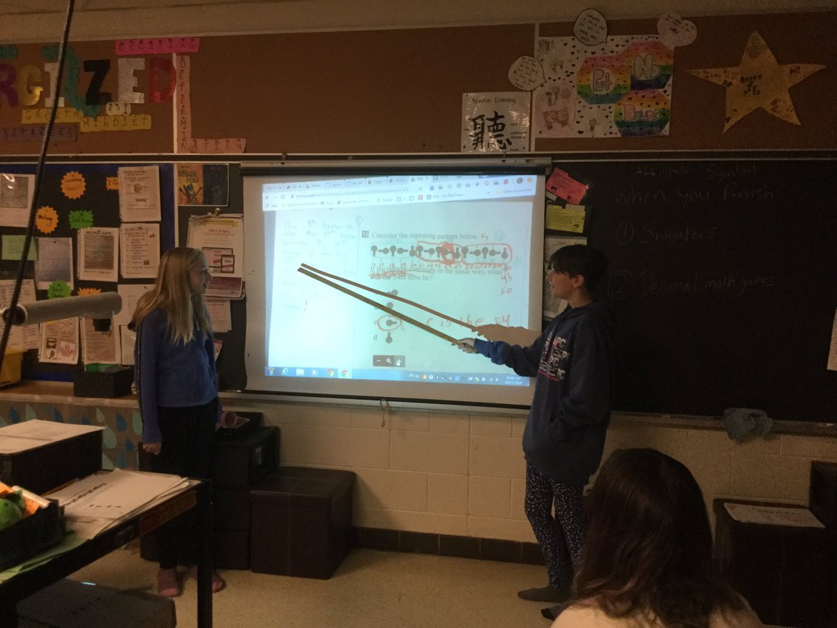 waltonsclass's tweet photo. Gr 6 Think Tank @LaurierEdu TEC Mr. Taylor @dtaylortec #problemSolving patterning #ssthink about  understanding pattern rule to explain their thinking #mathProblemSolving #3ActMath @WestwoodUGDSB @ugdsb #wlued Look at the different #mathStategies to solve the pattern efficiently https://t.co/rPxf9h6AGS