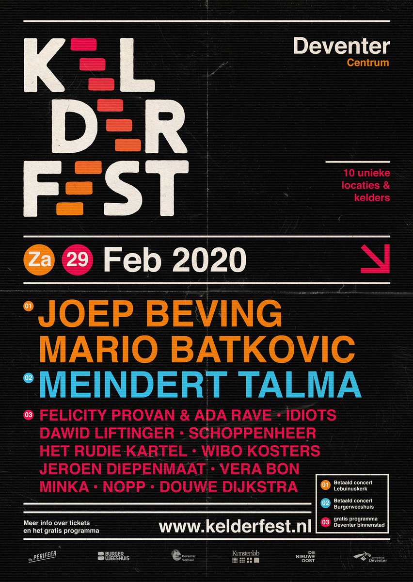 *** BEVESTIGD *** line-up #kelderfest bekend #deventer #muziek #kunst
