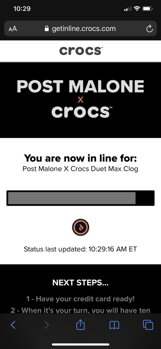 BerzettK's tweet photo. C’mon! C’mon!!! ALMOST THEREEEE 😬😬😬😬😬😬😬 #PostMaloneXCrocs https://t.co/Dni1pDq9Yf