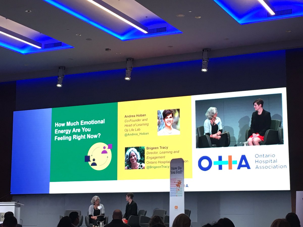 OntHospitalAssn's tweet photo. Furthering the conversation on emotional intelligence @BrigeenTracy chats with @Andrea_Hoban about our emotional energy and how we can stay in a space of “joyful effort” when it comes to our emotions. https://t.co/12DyCE8ghQ