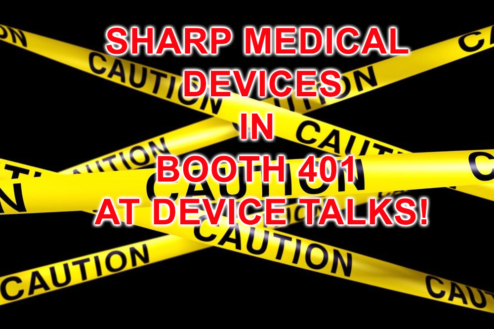 TegraMedical's tweet photo. Be careful with those #sharpdevices at #DeviceTalks today! Talk to Mike and Wally in booth 401 about how we don't just make 'em sharp, we keep 'em sharp all the way through the manufacturing process.  #TrueEndToEnd #medicaldevice #manufacturing. https://t.co/7PjMSLY73a