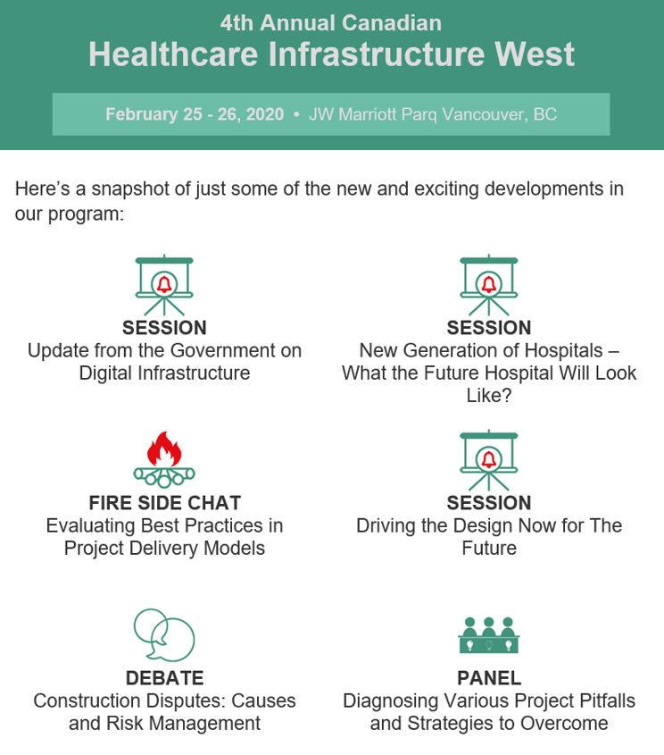 CI_Healthcare's tweet photo. This year’s Healthcare Infrastructure West Conference will explore a host of key topics including the major projects pipeline, delivery modelling, financing hospital construction &amp; innovation in hospital design. Register today for our early rates: https://t.co/esjlGiRWD7 https://t.co/fZnG00t6zX
