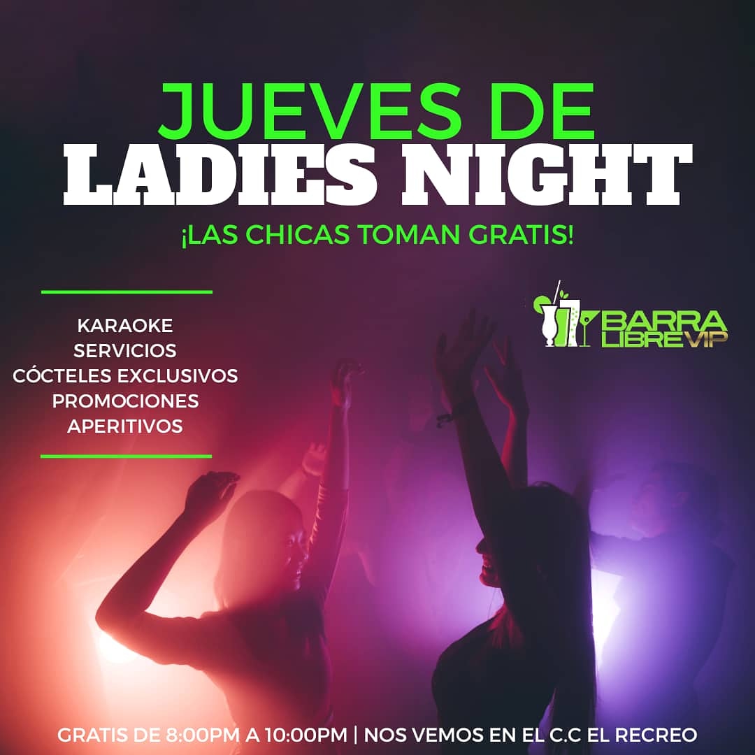 BarraLibreVIP's tweet photo. 🕺🎧 ¡JUEVES! 12 de Diciembre 🔥🍸  LADIES NIGHT para nuestras ConsentidasVIP💥 acompañado de los mejores cócteles de Caracas🍹 noche de Karaoke + Servicios + Aperitivos + PROMOS en shots y cócteles 🍻🍺🥃 ¿DÓNDE? En el @elrecreocc 📍 ¡Los esperamos! 🎧. https://t.co/rZfXVfBwGO
