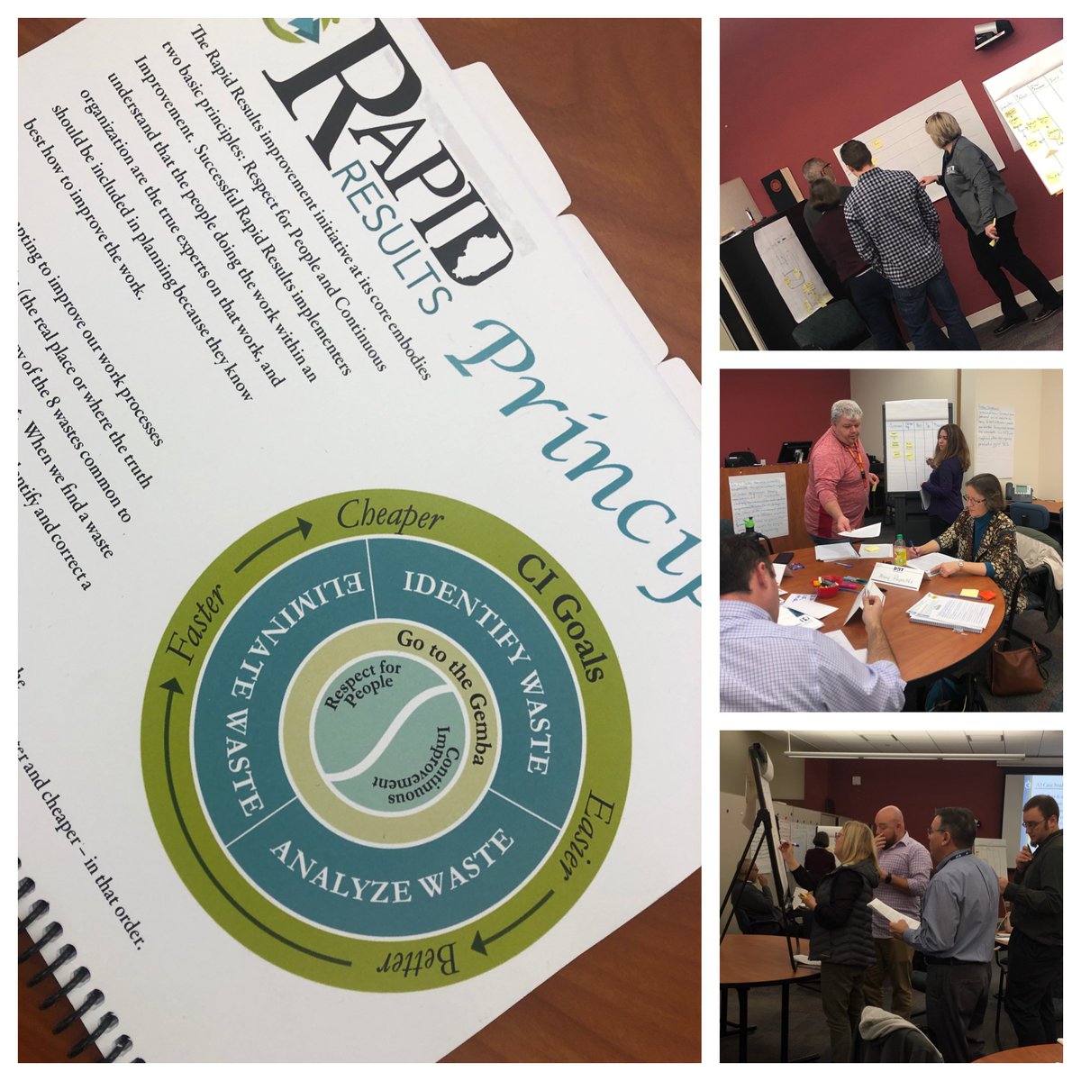 IllinoisDoIT's tweet photo. Members of Illinois DoIT team collaborate this week to foster a culture of continuous improvement &amp; respect for people, as part of the State of Illinois' Rapid Results workshop - "easier, better, faster, cheaper"  #ILDoIT @ronguerrier https://t.co/ewSNV5S5B1