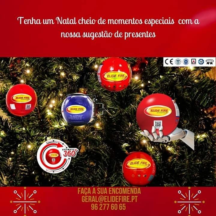 Precauções para evitar incêndios com a árvore de Natal:
Infelizmente, todos os anos, ocorrem incêndios domésticos.
Tomar atenção aos perigos destes produtos inflamáveis instalando uma Elide Fire Ball ®
👉 E-mail: geral@elidefire.pt
📲 Telemóvel: 96 277 60 65