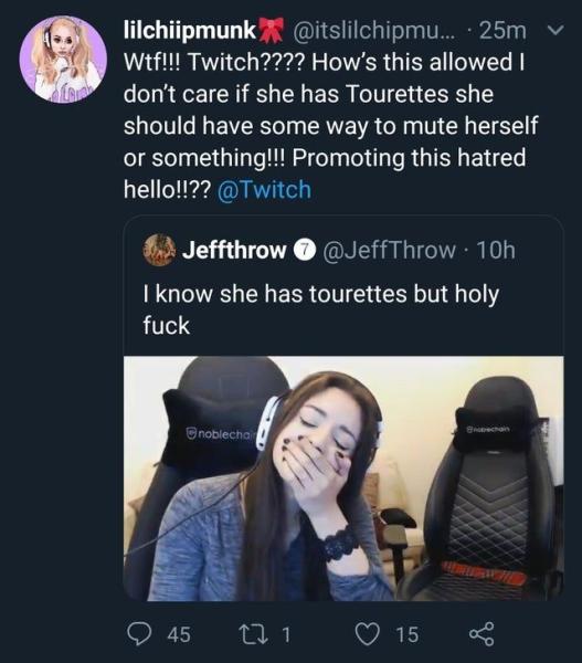 SophNar0747's tweet photo. Imagine being so shitty you try to use your audience of 53k to cancel a streamer cuz she said a naughty word due to Tourettes. I fucking despise cancel culture. 

She wasnt espousing hatred you dense fool. https://t.co/YO0Aj5CNu1
