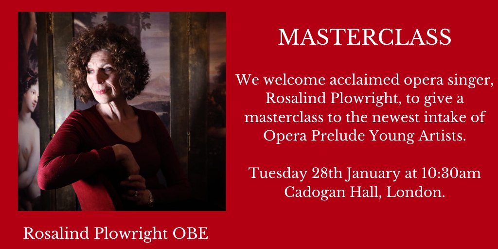 OperaPrelude's tweet photo. Too early to make plans for 2020 ? Come and see
@rosplowright
give a fascinating Masterclass to our newest intake.
Book here: https://t.co/YrPnxiJ1Ca
@cadoganhall
#lecturerecital #operasingerlife #youngartists #singingtechnique #masterclass #opera #classicalsinging https://t.co/EHzHgW4AAB