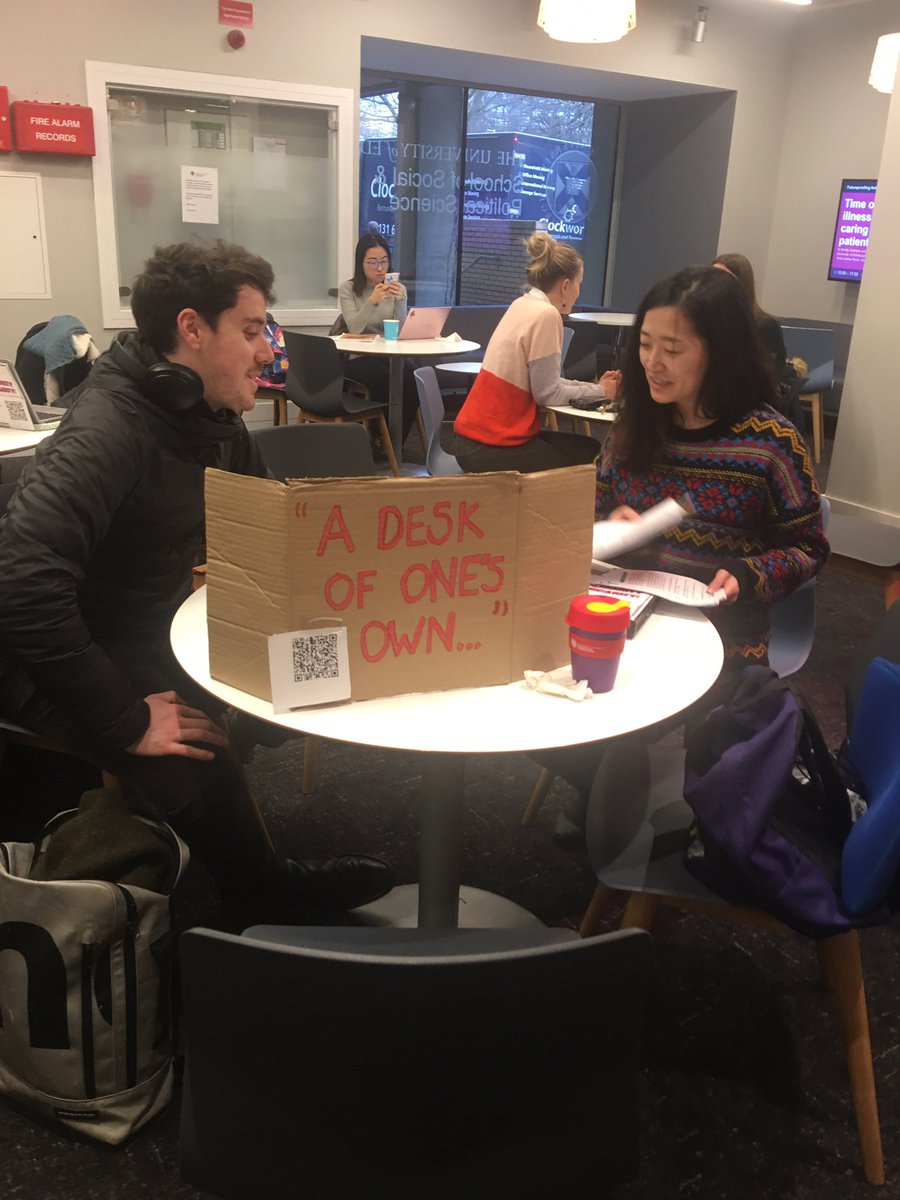 EmiliaBelknap's tweet photo. 1 let us keep the West Wing 2 increase and improve study, work and community space as our numbers and needs increase 3 implement democratic and transparents decision making 4 extend democratic control of our workspaces to us! @uoessps #PHDPRECARITY #wheresourspace https://t.co/bHmUIIlPnj