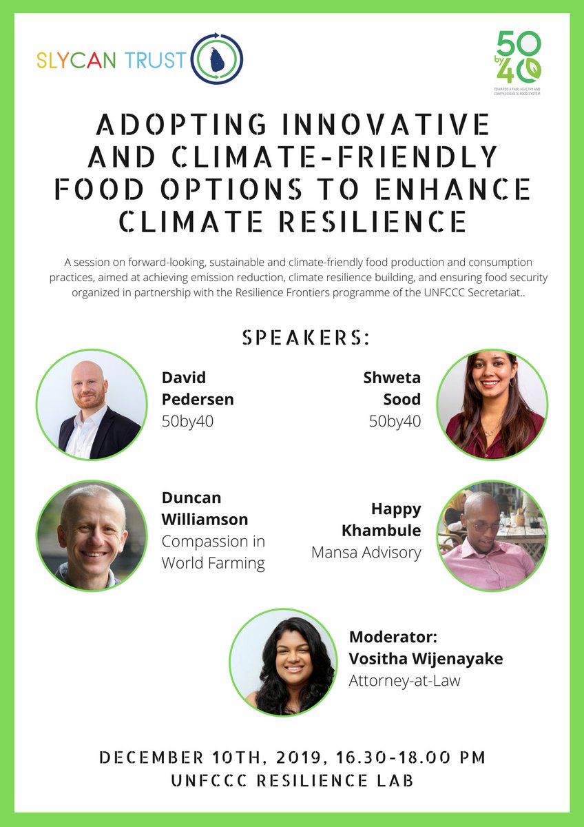 Join us today at @COP25CL at the @UNFCCC Resilience Lab in Hall 6 as we discuss innovative and climate-friendly food options to enhance climate #resilience!

@AdaptXChange @50by40
#Cop25Madrid #COP25 #sustainableproduction #foodsystems #ResilienceFrontiers