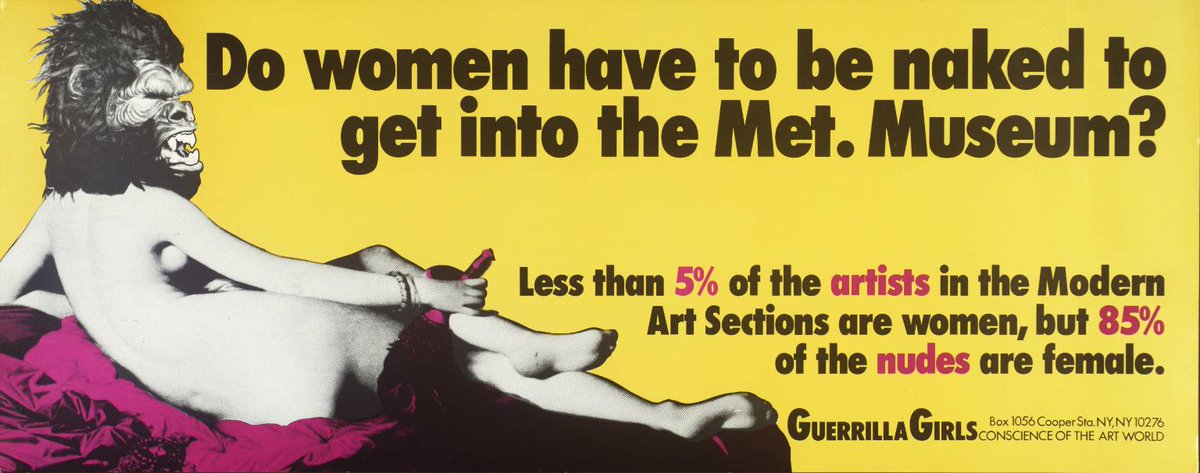 One of my biggest influences are the Guerrilla Girls  @GuerrillaGsOT - an anonymous group of feminist, female artists devoted to fighting sexism and racism within the art world. They challenged the system by it calling out. It's time we started calling it out in  #StreetArt