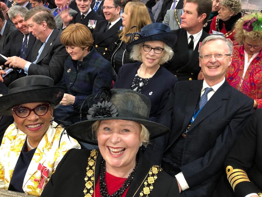 brislordmayor's tweet photo. I am so very proud to be in #Portsmouth representing #Bristol as #FirstCitizen and celebrating our relationship with @HMSPWLS which will grow and last for 50 years #CarrierTakeTwo #affiliatedcity #proud @PeachesTweets #highsheriff @BristolCouncil @BrigJkFraserRM  @BristolPWLS https://t.co/tQCvI0QSZL