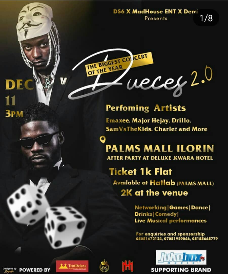Mr___Calox's tweet photo. Deuces 2.0 Tomorrow 💃🏼💃🏼
#DeucesConcertInIlorin

Get your tickets from:  https://t.co/1DDk5rIH4e https://t.co/YpXEptwMlf