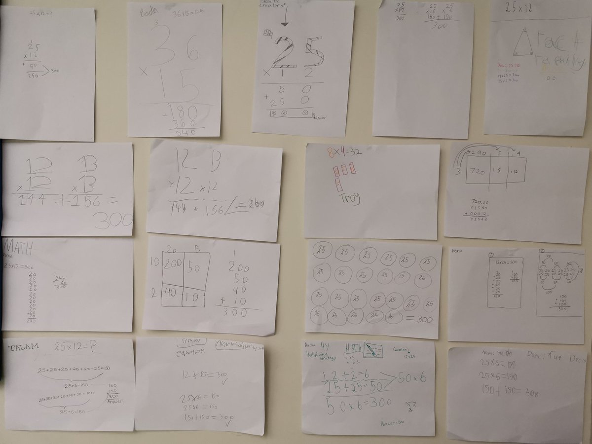 I was impressed with the variety of strategies that my students used to solve multiplication problems.