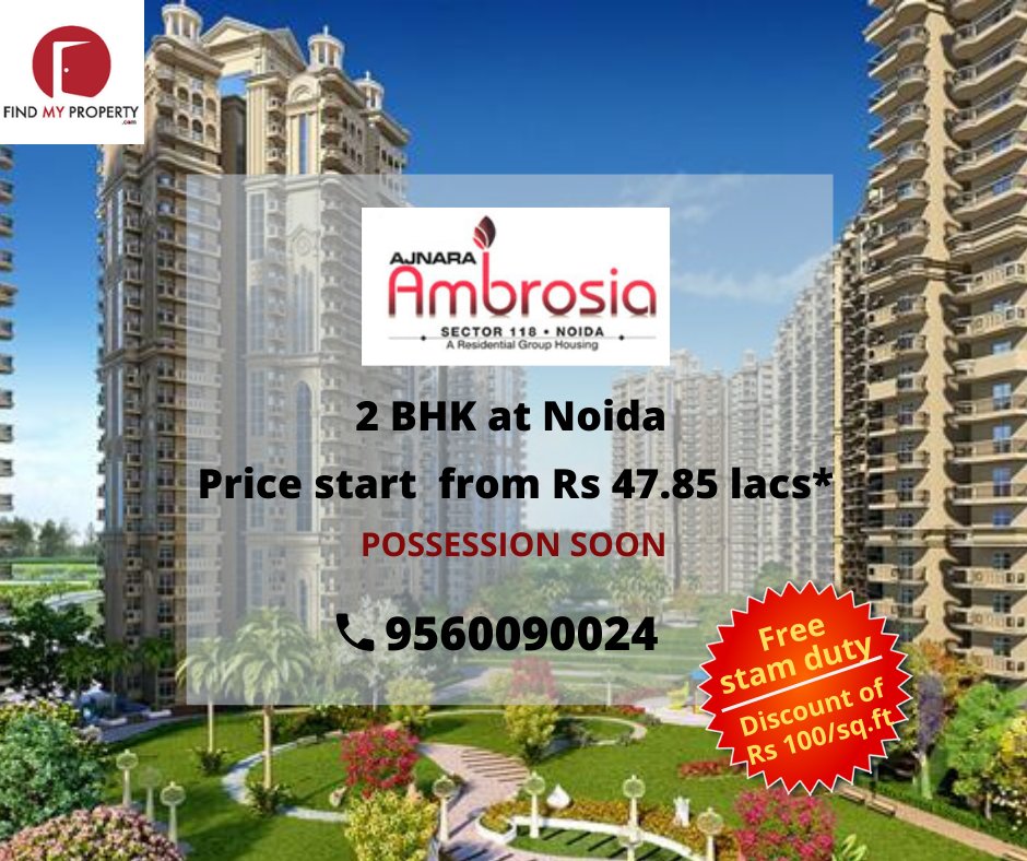 FMPind's tweet image. Ajnara Ambrosia offering 2/3 BHK luxury apartments with all modern amenities and facilities at a very affordable price.
2 BHK starting from Rs 47.85 lacs*
Book Now and get exciting Offers:
Hurry Now! Call:+9560090024
Location: 118 sector Noida