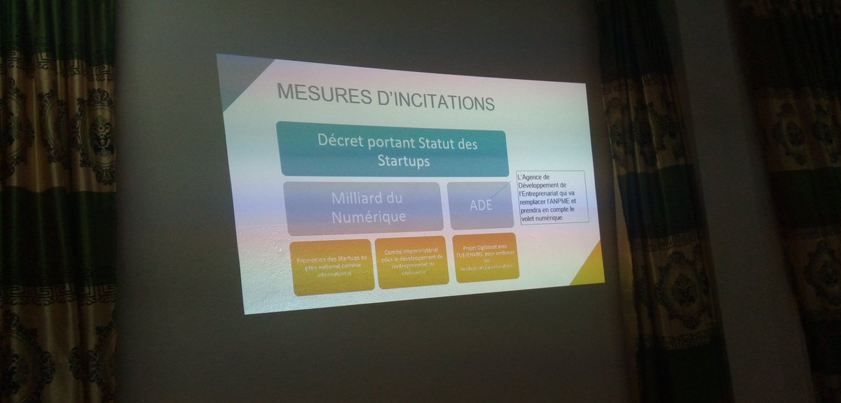 villeAvrankou's tweet photo. On aborde la question des mesures d'accompagnement des Startups initié par @gouvbenin. Monsieur Dedehouanou parle du statut des Startups et le milliard du numérique
#Avrankou #wasexo #Benin #Startups #EconomieNumerique https://t.co/2nCHkBmxGu